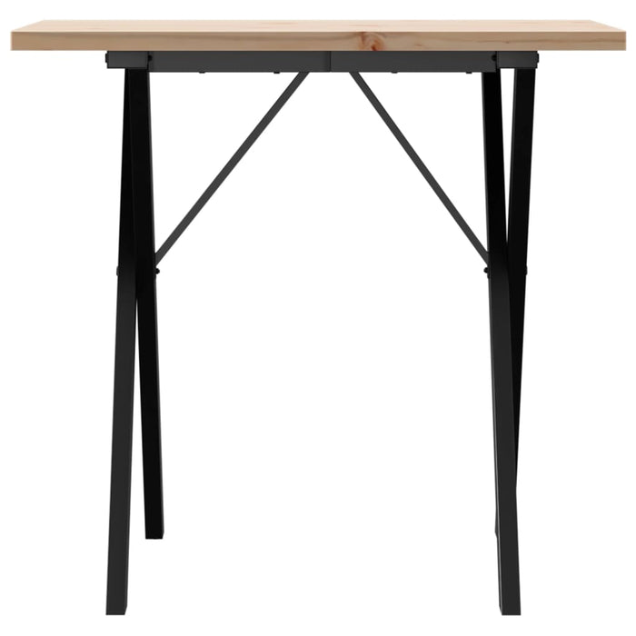Masă bucătărie, cadru X, 80x50x75,5 cm lemn masiv pin și Oţel - WALTI WALTI