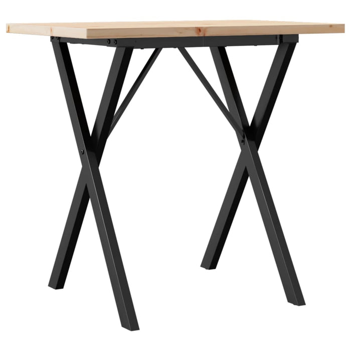 Masă bucătărie, cadru X, 80x50x75,5 cm lemn masiv pin și Oţel - WALTI WALTI