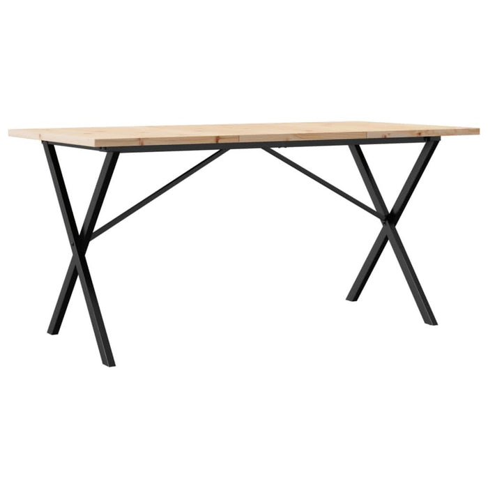 Masă bucătărie, cadru X, 140x80x75,5 cm lemn masiv pin și fontă - WALTI WALTI