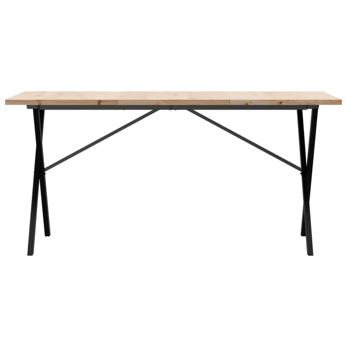 Masă bucătărie, cadru X, 140x80x75,5 cm lemn masiv pin și fontă - WALTI WALTI