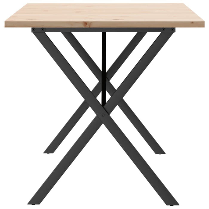 Masă bucătărie, cadru X, 140x80x75,5 cm lemn masiv pin și fontă - WALTI WALTI