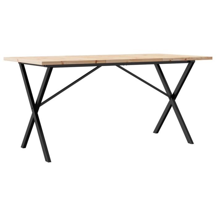 Masă bucătărie, cadru X, 160x80x75,5 cm lemn masiv pin și Oţel - WALTI WALTI