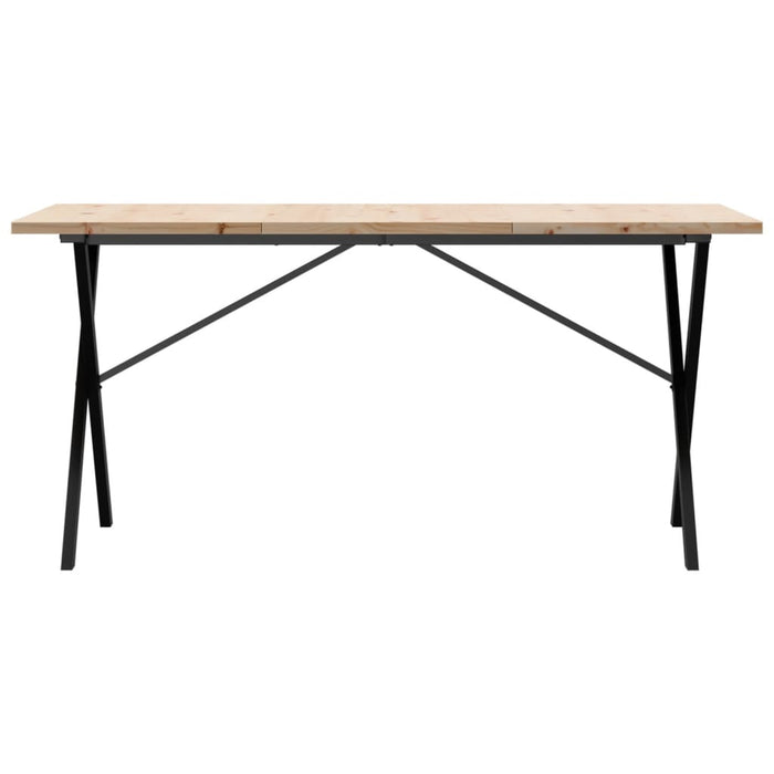 Masă bucătărie, cadru X, 160x80x75,5 cm lemn masiv pin și Oţel - WALTI WALTI