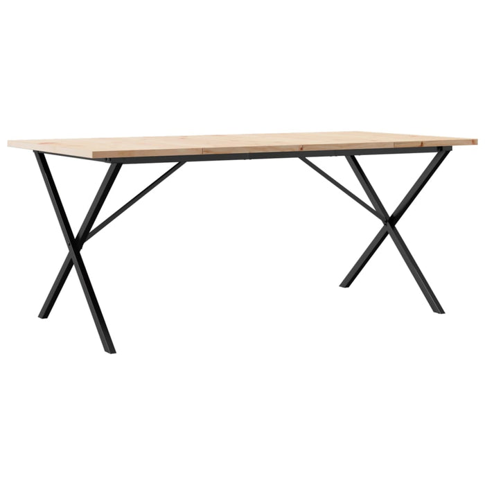 Masă bucătărie, cadru X, 180x90x75,5 cm lemn masiv pin și Oţel WALTI