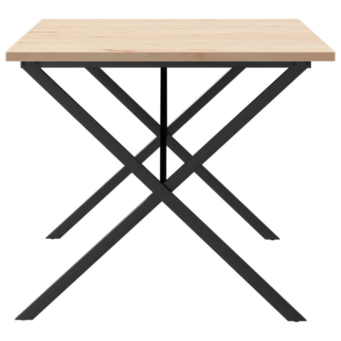 Masă bucătărie, cadru X, 180x90x75,5 cm lemn masiv pin și Oţel WALTI