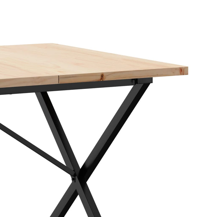 Masă bucătărie, cadru X, 180x90x75,5 cm lemn masiv pin și Oţel WALTI