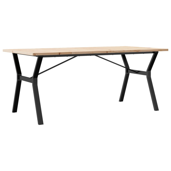 Masă bucătărie, cadru Y, 180x90x75,5 cm lemn masiv pin și Oţel WALTI