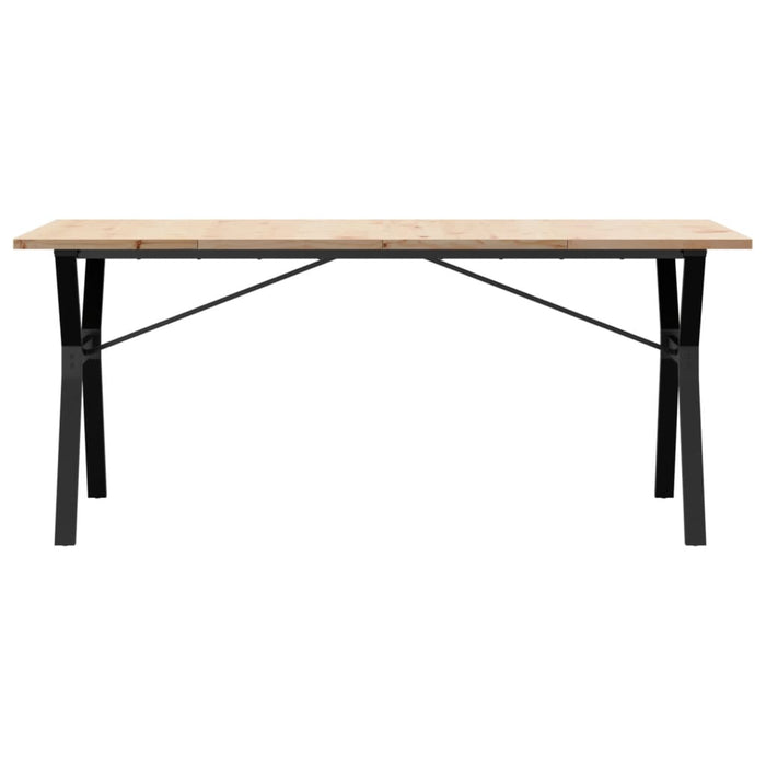 Masă bucătărie, cadru Y, 180x90x75,5 cm lemn masiv pin și Oţel WALTI
