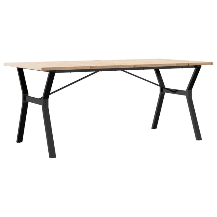 Masă bucătărie, cadru Y, 180x90x75,5 cm lemn masiv pin și Oţel WALTI