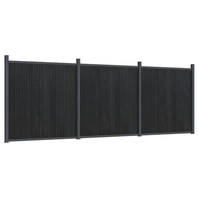 Panouri pentru gard, gri, 526x186 cm, WPC - WALTI WALTI