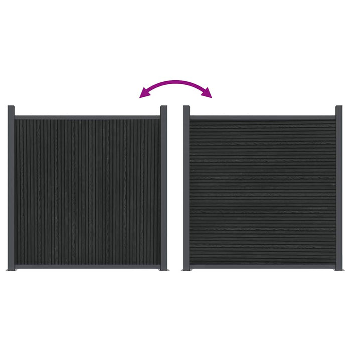 Panouri pentru gard, gri, 526x186 cm, WPC - WALTI WALTI