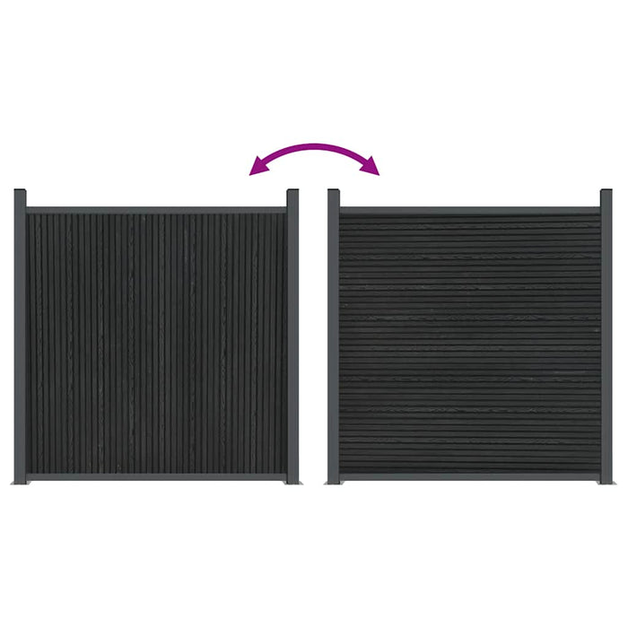 Panouri pentru gard, gri, 699x186 cm, WPC - WALTI WALTI