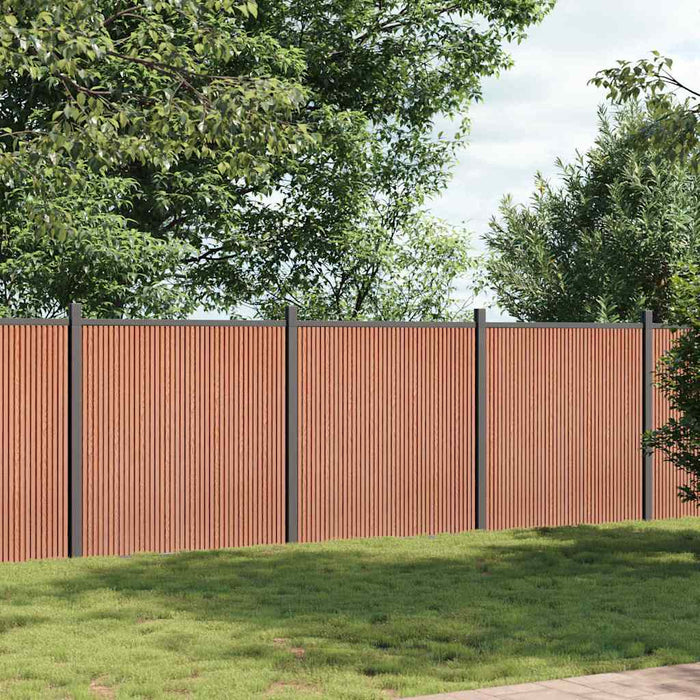 Panouri pentru gard, maro, 526x186 cm, WPC - WALTI WALTI