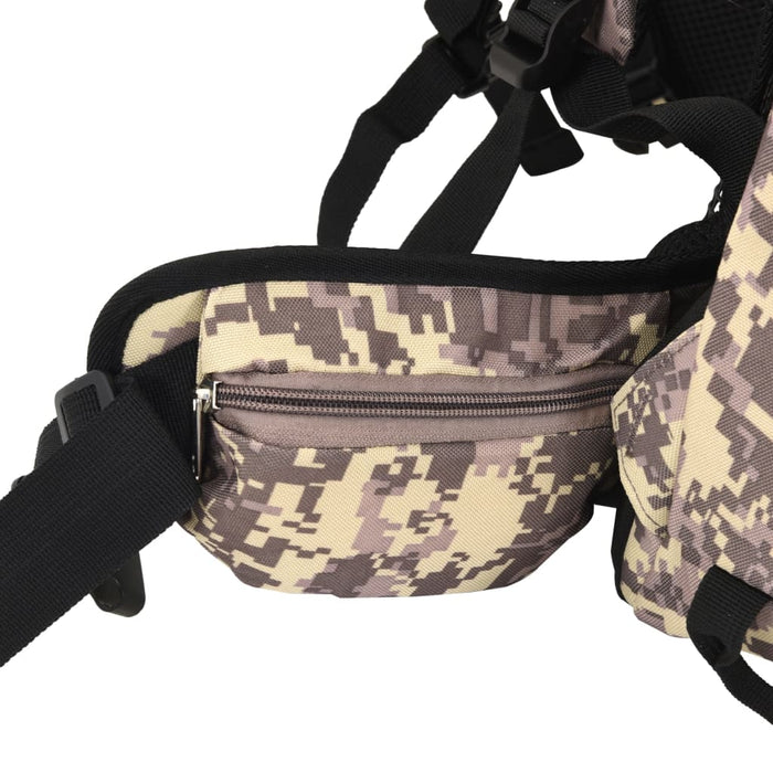 Rucsac de drumeție, camuflaj maro camel, 60 L, țesătură oxford - WALTI WALTI