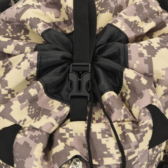 Rucsac de drumeție, camuflaj maro camel, 60 L, țesătură oxford - WALTI WALTI