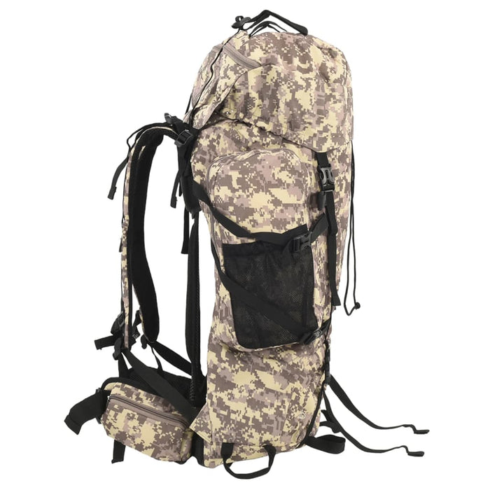 Rucsac de drumeție, camuflaj maro camel, 80 L, țesătură oxford - WALTI WALTI