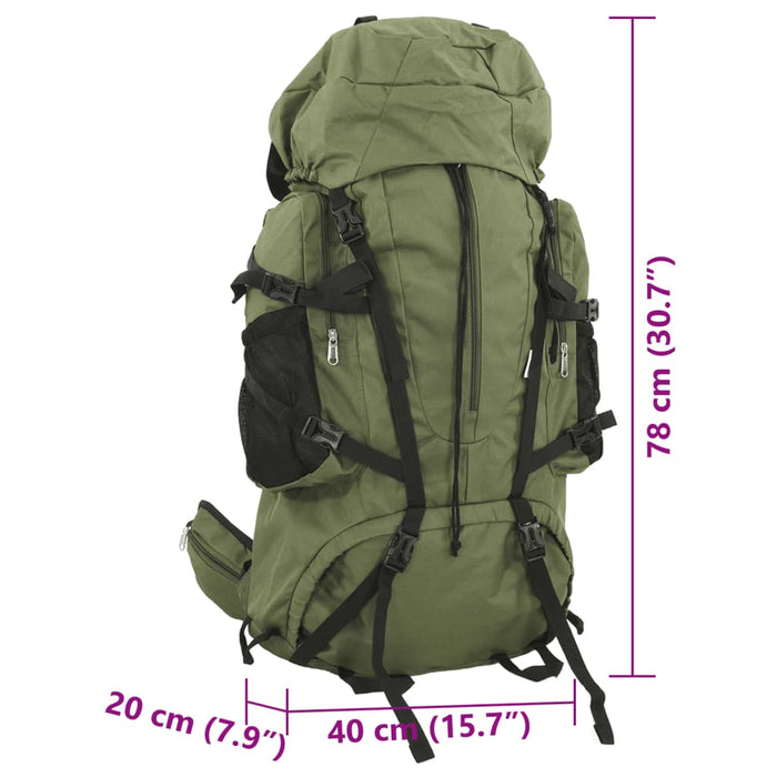 Rucsac de drumeție, verde kaki, 80 L, țesătură oxford - WALTI WALTI