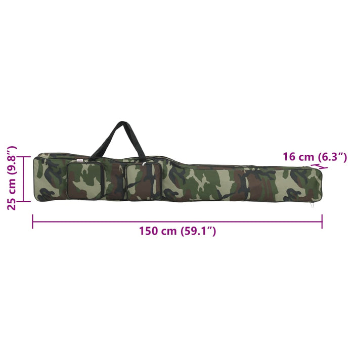 Geantă pentru undiță, verde camuflaj, 150 cm, țesătură oxford - WALTI WALTI