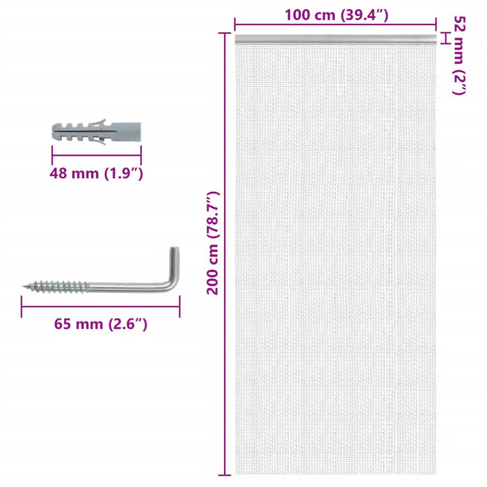 Paravan de ușă cu lanț, 100x200 cm, aluminiu - WALTI WALTI