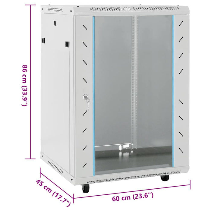 Dulap server, picioare pivotante, 18U, 19" IP20 60x45x86 cm - WALTI WALTI