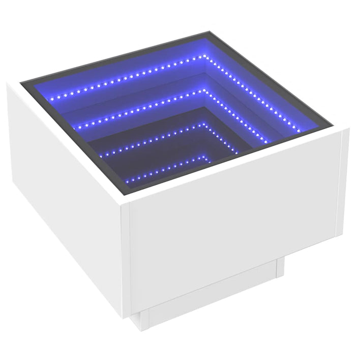 Masă laterală cu LED, alb, 40x40x30 cm, lemn prelucrat - WALTI WALTI