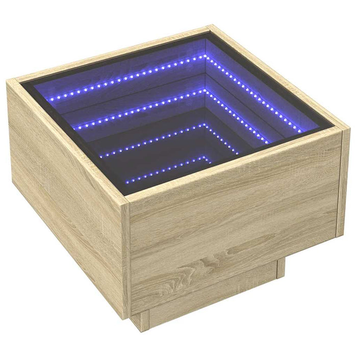 Masă laterală cu LED, stejar sonoma, 40x40x30 cm, lemn compozit - WALTI WALTI