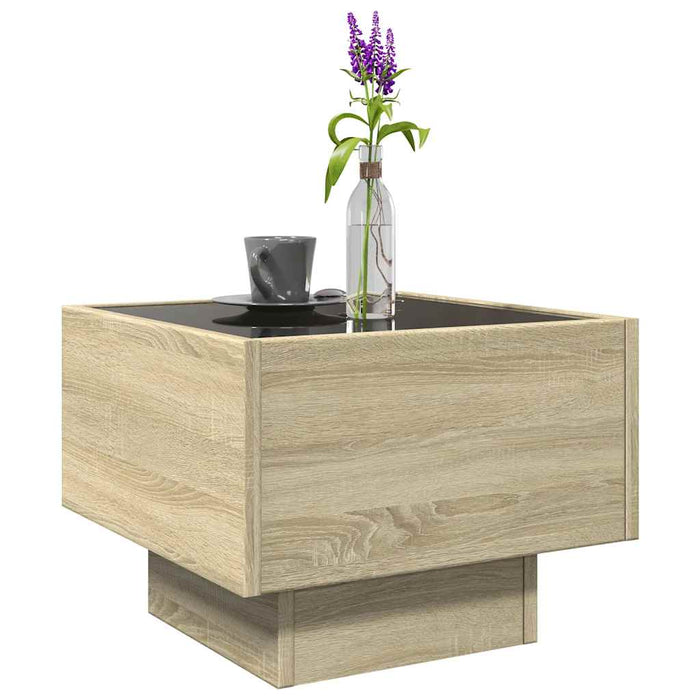 Masă laterală cu LED, stejar sonoma, 40x40x30 cm, lemn compozit - WALTI WALTI