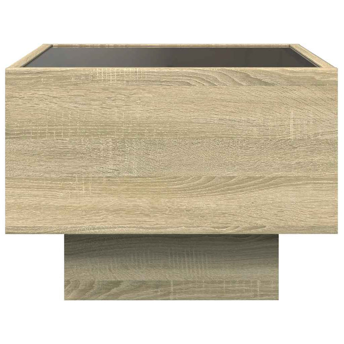 Masă laterală cu LED, stejar sonoma, 40x40x30 cm, lemn compozit - WALTI WALTI