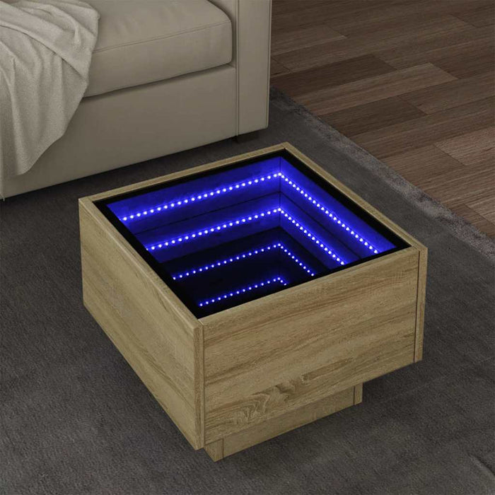 Masă laterală cu LED, stejar sonoma, 40x40x30 cm, lemn compozit - WALTI WALTI