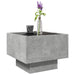 Masă laterală cu LED, gri beton, 40x40x30 cm, lemn prelucrat - WALTI WALTI