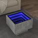 Masă laterală cu LED, gri beton, 40x40x30 cm, lemn prelucrat - WALTI WALTI