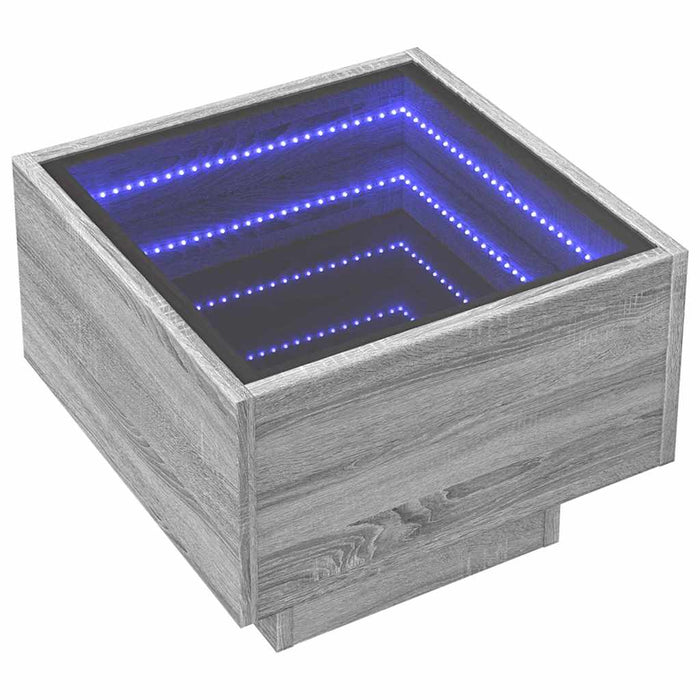Masă laterală cu LED, sonoma gri, 40x40x30 cm, lemn prelucrat - WALTI WALTI
