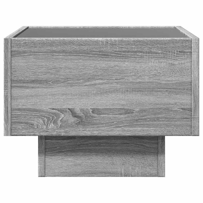 Masă laterală cu LED, sonoma gri, 40x40x30 cm, lemn prelucrat - WALTI WALTI