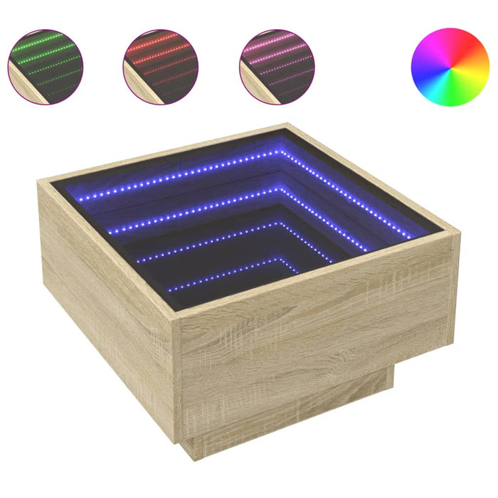 Măsuță de cafea cu LED stejar sonoma 50x50x30 cm lemn prelucrat - WALTI WALTI