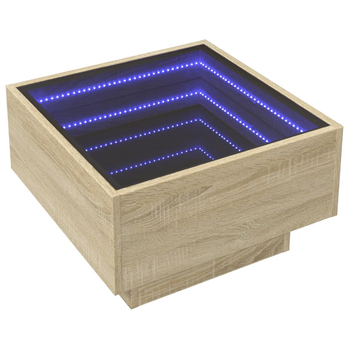 Măsuță de cafea cu LED stejar sonoma 50x50x30 cm lemn prelucrat - WALTI WALTI