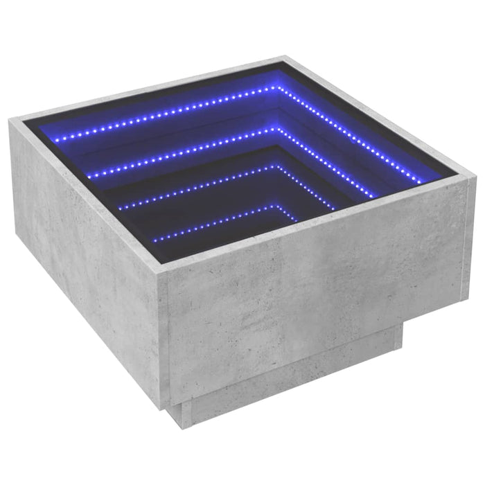Măsuță de cafea cu LED, gri beton, 50x50x30 cm, lemn prelucrat - WALTI WALTI