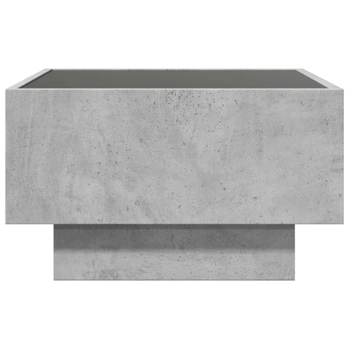Măsuță de cafea cu LED, gri beton, 50x50x30 cm, lemn prelucrat - WALTI WALTI