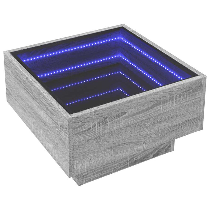 Măsuță de cafea cu LED sonoma gri 50x50x30cm lemn prelucrat WALTI