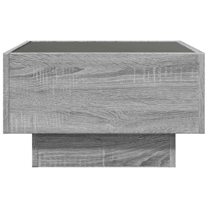 Măsuță de cafea cu LED sonoma gri 50x50x30cm lemn prelucrat WALTI