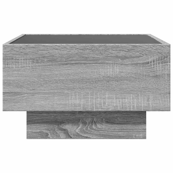 Măsuță de cafea cu LED sonoma gri 50x50x30cm lemn prelucrat WALTI