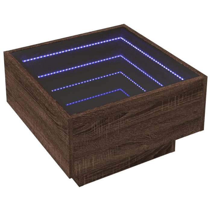 Măsuță de cafea cu LED stejar maro 50x50x30 cm lemn prelucrat - WALTI WALTI