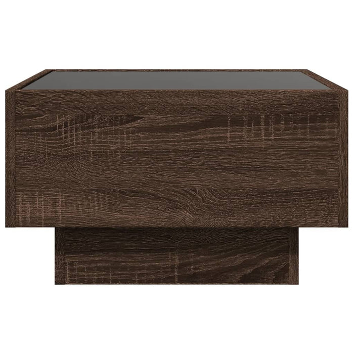 Măsuță de cafea cu LED stejar maro 50x50x30 cm lemn prelucrat - WALTI WALTI
