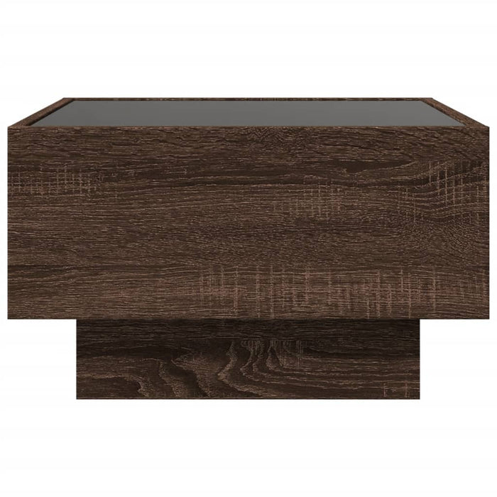 Măsuță de cafea cu LED stejar maro 50x50x30 cm lemn prelucrat - WALTI WALTI