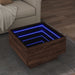 Măsuță de cafea cu LED stejar maro 50x50x30 cm lemn prelucrat - WALTI WALTI