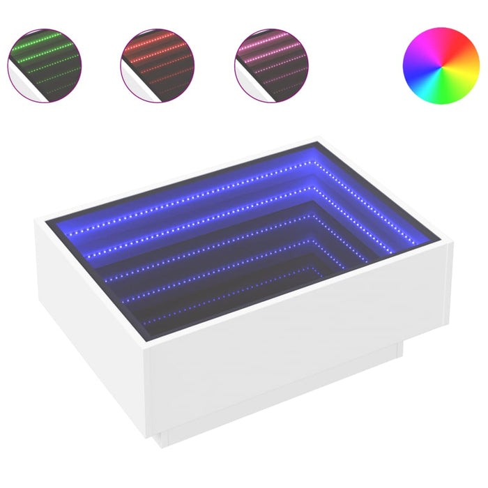 Măsuță de cafea cu LED, alb, 70x50x30 cm, lemn prelucrat - WALTI WALTI