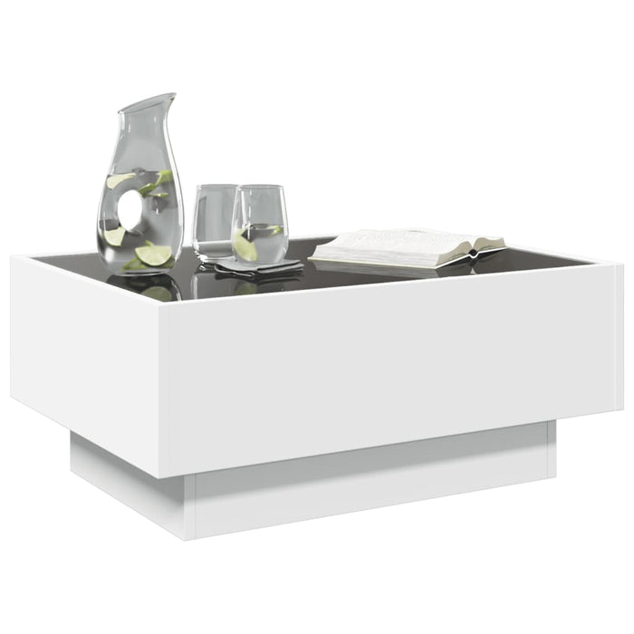 Măsuță de cafea cu LED, alb, 70x50x30 cm, lemn prelucrat - WALTI WALTI