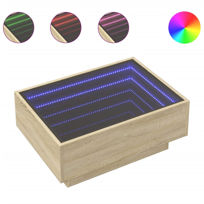 Măsuță de cafea cu LED stejar sonoma 70x50x30 cm lemn prelucrat - WALTI WALTI