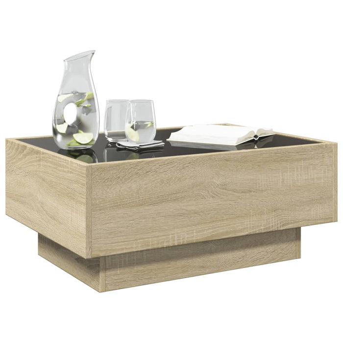 Măsuță de cafea cu LED stejar sonoma 70x50x30 cm lemn prelucrat - WALTI WALTI