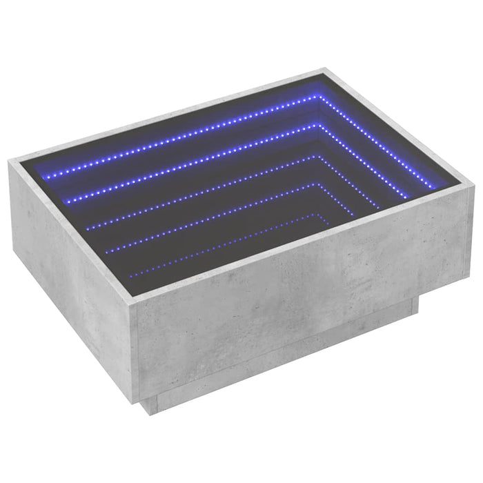 Măsuță de cafea cu LED, gri beton, 70x50x30 cm, lemn prelucrat - WALTI WALTI