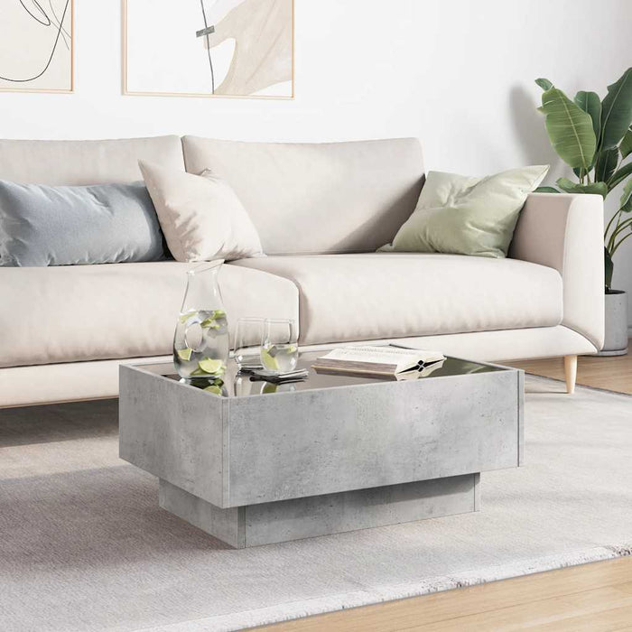 Măsuță de cafea cu LED, gri beton, 70x50x30 cm, lemn prelucrat - WALTI WALTI